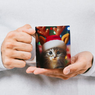 Cute kittens with Santa Claus and reindeer hats 4 Magic Mug