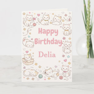 Cute Kitties Custom Birthday Card