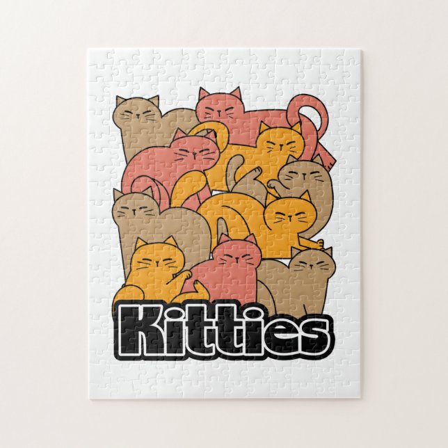 Cute Kitties Design - Adorable Cat Art Jigsaw Puzzle (Vertical)
