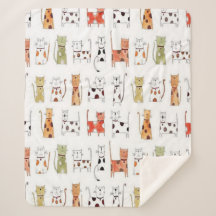 Cute Kitties Sherpa Blanket