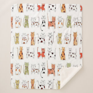 Cute Kitties Sherpa Blanket