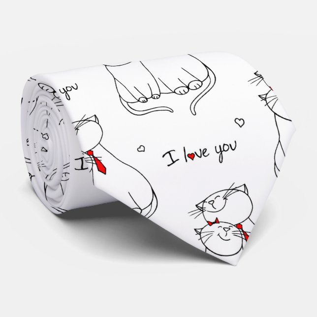 Cute Kitties  Tie (Rolled)