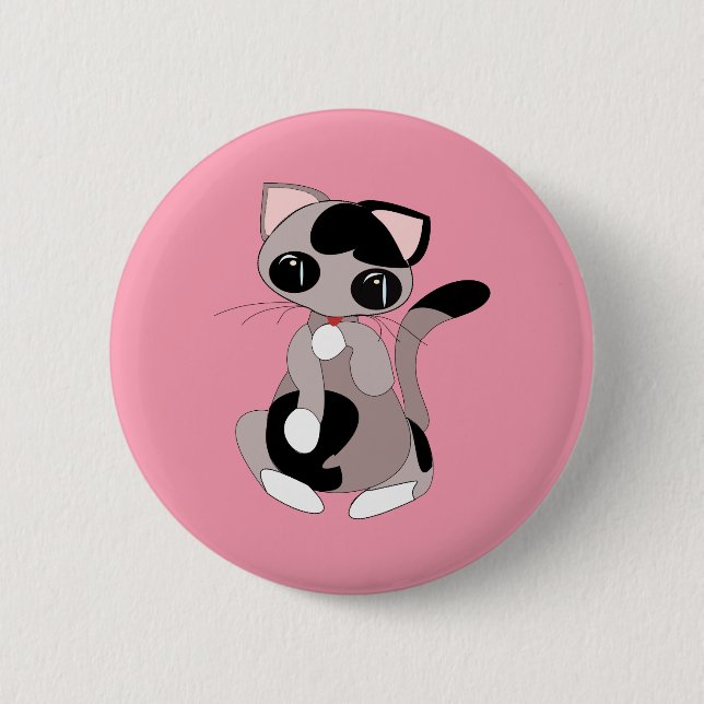 Cute Kitty 2 Inch Round Button (Front)