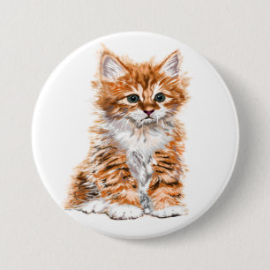 Cute Kitty 3 Inch Round Button