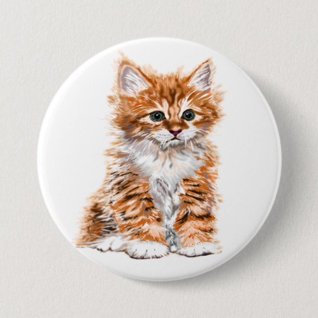 Cute Kitty 3 Inch Round Button (Front)