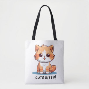 'Cute Kitty' Adorable Cat Character Tote Bag