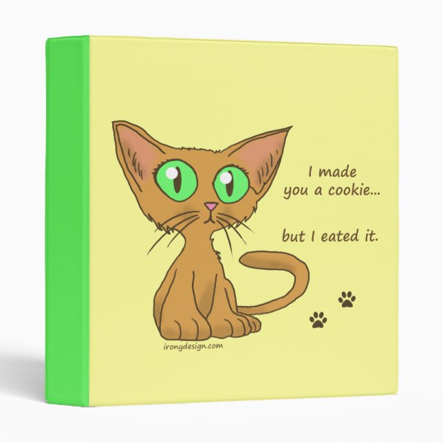 Cute Kitty Ate Your Cookie Binder (Front/Spine)