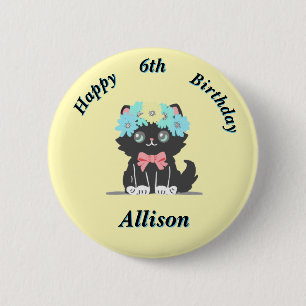 Cute Kitty Birthday Button