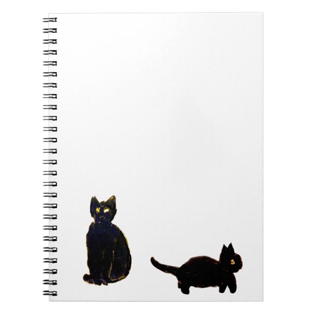 Cute Kitty Black Cats Notebook (Front)