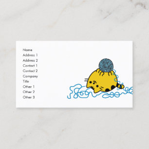 Cute Kitty Cartoon Avec Carte Nom De Balle En Fil