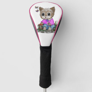 Cute Kitty Cat and Butterfly Golf Head Cover