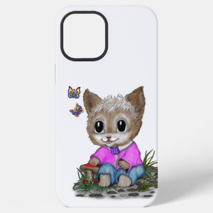 Cute Kitty Cat and Butterfly iPhone 12 Pro Max Case
