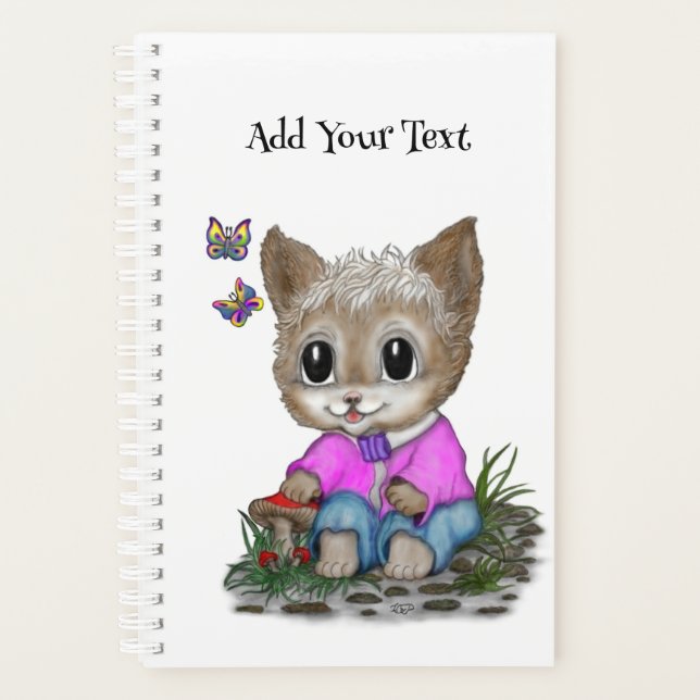 Cute Kitty Cat and Butterfly Planner (Front)