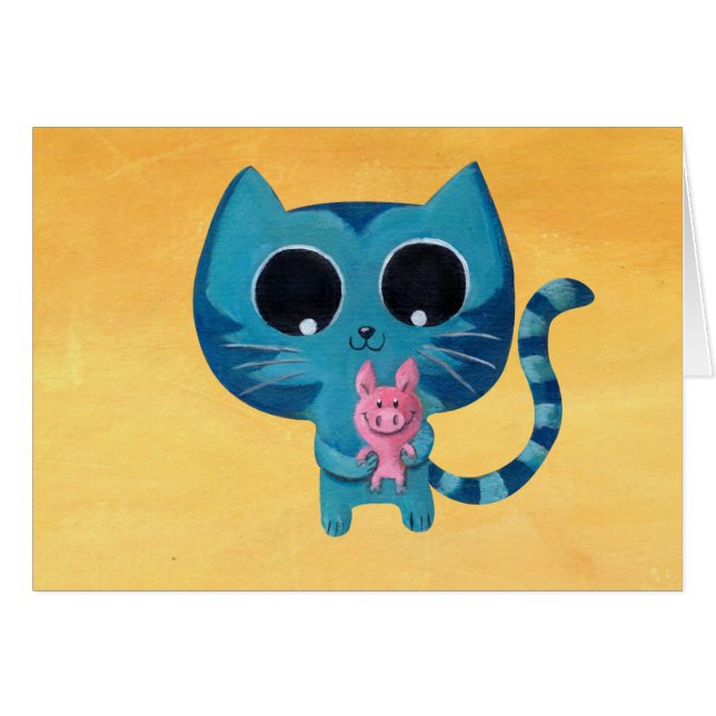 Cute Kitty Cat and Pig (Front Horizontal)