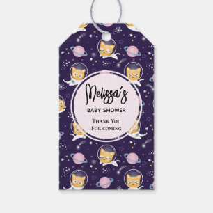 Cute Kitty Cat Astronauts Pattern Event Thank You Gift Tags