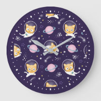 Cute Kitty Cat Astronauts Pattern