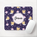 Cute Kitty Cat Astronauts Pattern Mouse Pad<br><div class="desc">Mousepad with an adorable pattern featuring kitty cat astronauts floating in space. Fun and whimsical.</div>