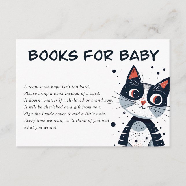 Cute Kitty Cat Baby Shower Enclosure Card (Front)
