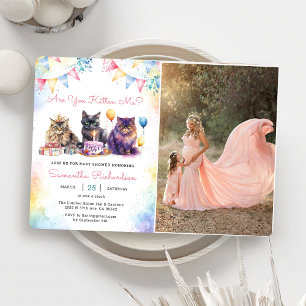 Cute Kitty Cat Baby Shower Party Photo  Invitation