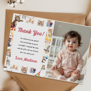 Cute Kitty Cat Birthday day  Party  Invitation