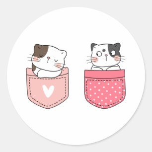 Cute Kitty Cat Classic Round Sticker