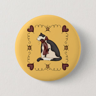 Cute Kitty Cat Country Gift 2 Inch Round Button