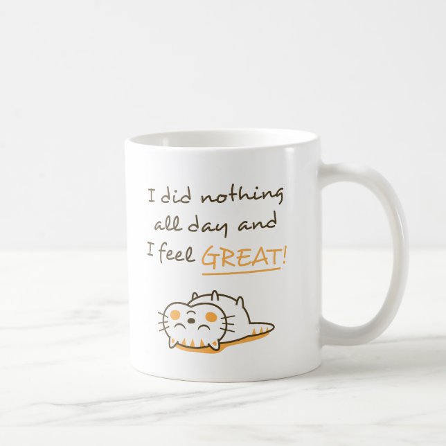 Cute Kitty Cat Do Nothing Amusing Confession Coffee Mug (Right)
