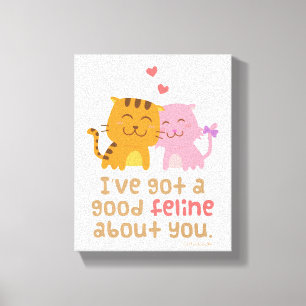 Cute Kitty Cat Feline Love Confession Pun Humour Canvas Print