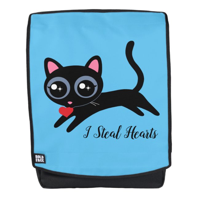 Cute Kitty Cat I Steal Hearts Gift for Girls Backpack (Front)
