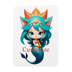 Cute Kitty Cat Mermaid Thunder_Cove Magnet