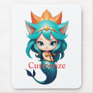 Cute Kitty Cat Mermaid Thunder_Cove Mouse Pad