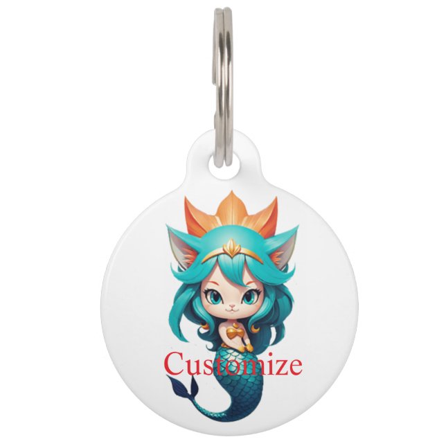 Cute Kitty Cat Mermaid Thunder_Cove  Pet Tag (Front)