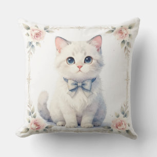 cute kitty cat outdoor pillow