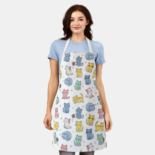 Cute Kitty Cat Pattern Apron