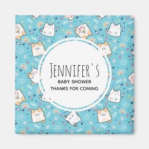 Cute Kitty Cat Pattern Whimsical Event Magnet