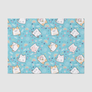 Cute Kitty Cat Pattern Whimsical Tissue Paper