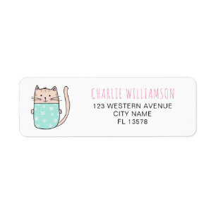 Cute Kitty Cat personalized address