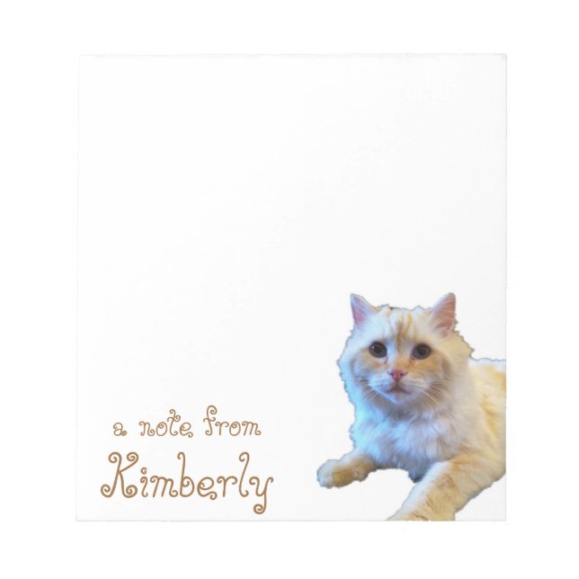 Cute Kitty Cat Personalized Notepad (Front)