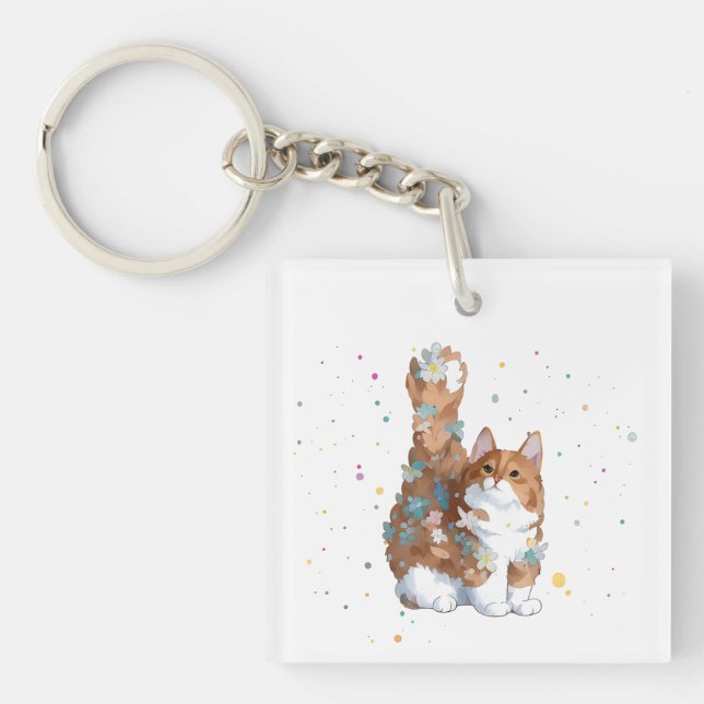 Cute Kitty Cat Pet Animal  Keychain (Front)