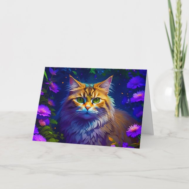 Cute Kitty Cat | Thinking About You Card (Front)