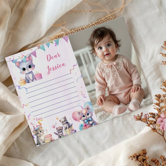 Cute Kitty Cat Time Capsule Note Message Card (Creator Uploaded)