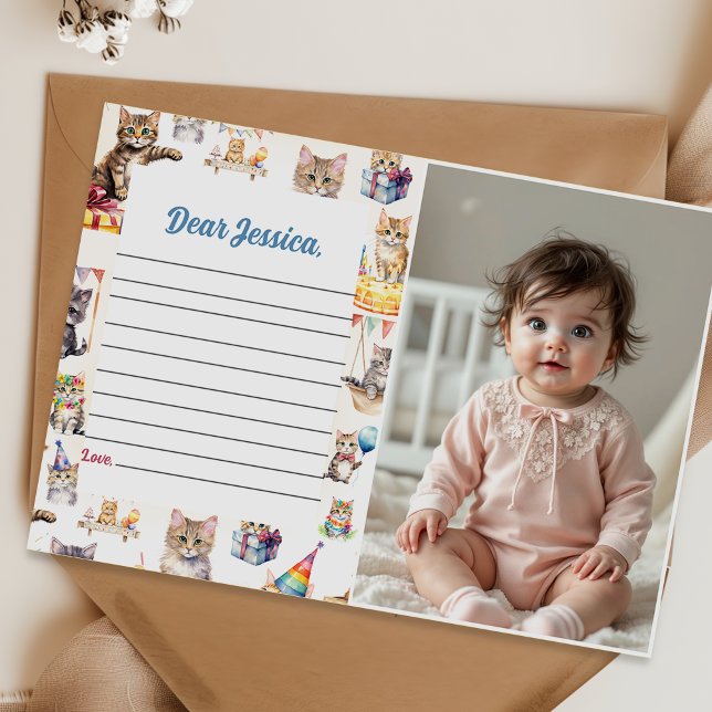 Cute Kitty Cat Time Capsule Note Message Card (Creator Uploaded)