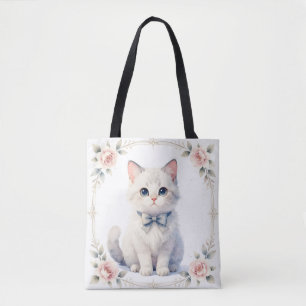 cute kitty cat tote bag