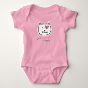 Cute Kitty Cat You're Purrfect Valentine's Day Baby Bodysuit
