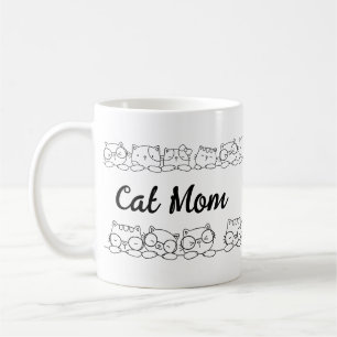 Cute Kitty Cats Cat Mom Monogram Coffee Mug