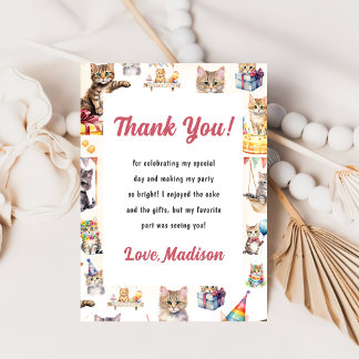 Cute Kitty Chat Anniversaire Fête Invitation