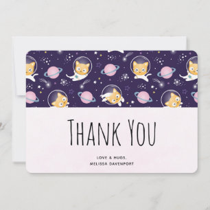 Cute Kitty Chat Astronautes Motif Merci