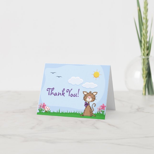 Cute Kitty Chat Carte de remerciements (Devant)