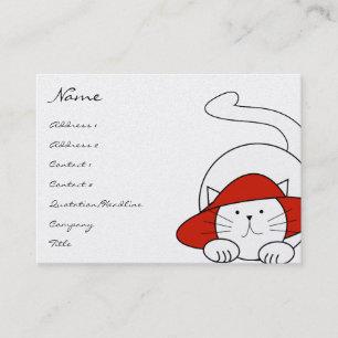 Cute Kitty Chat Carte de visite Casquette rouge