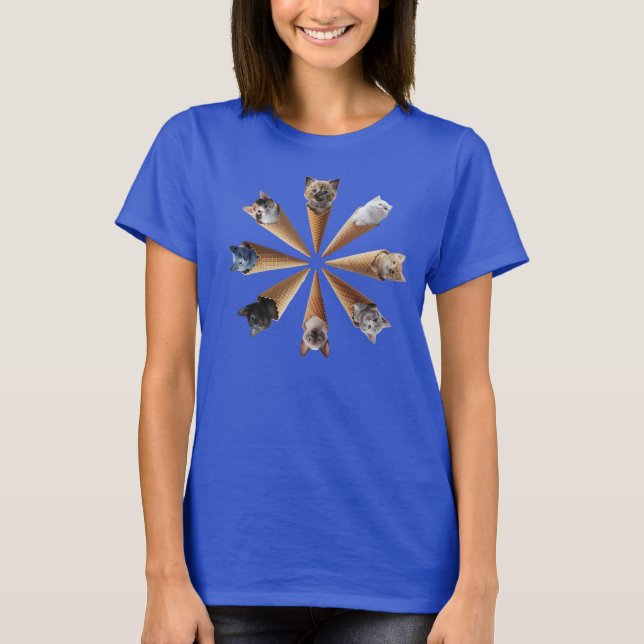 Cute Kitty Cone Woman's T-shirt (Front)